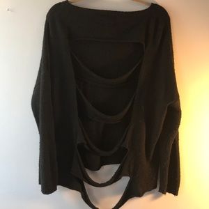 Vintage Havana ripped back black sweater